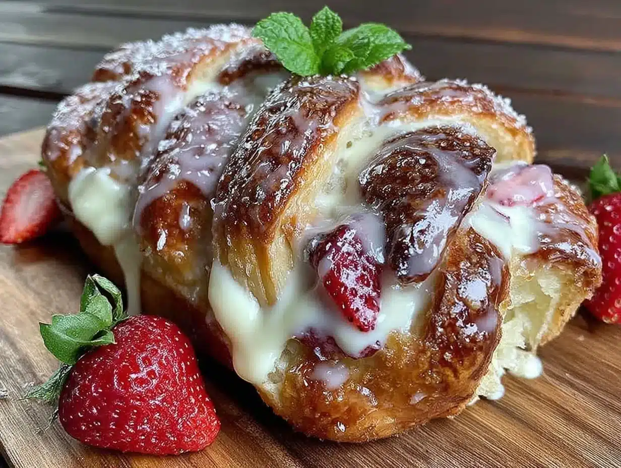 flaky strawberry cream cheese danish braid preparation steps