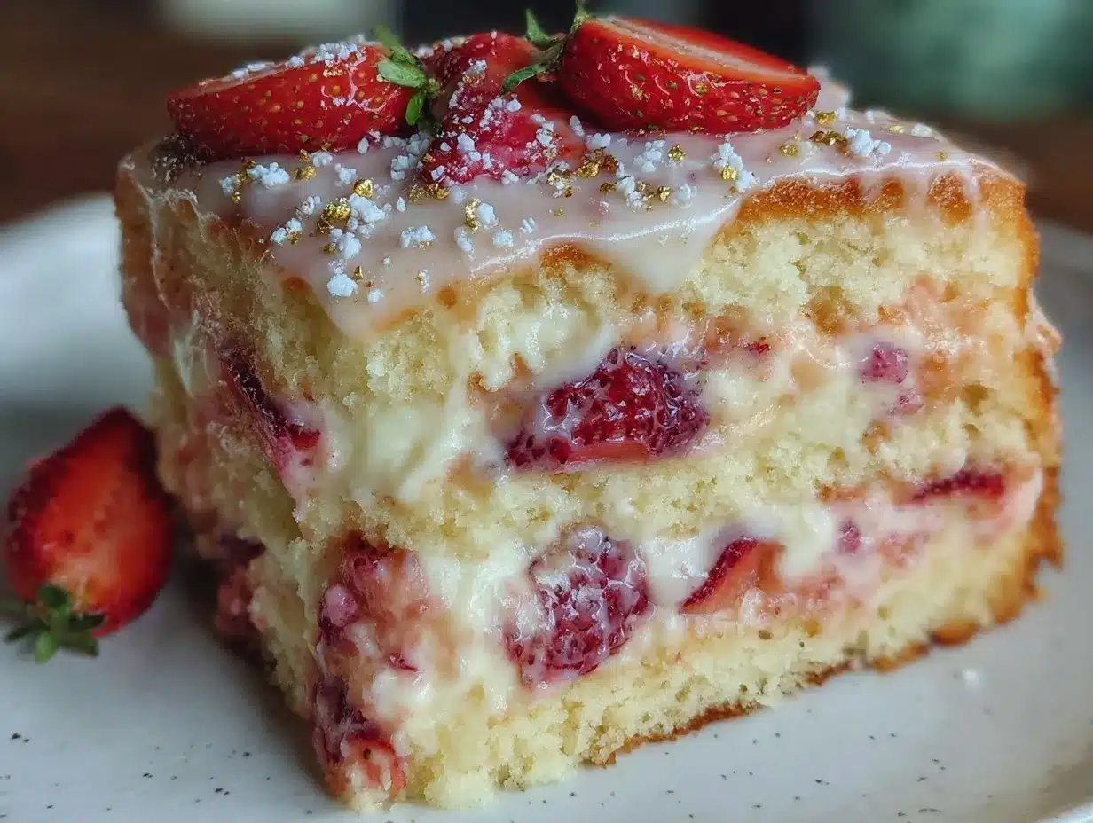 fluffy strawberry champagne cake preparation steps