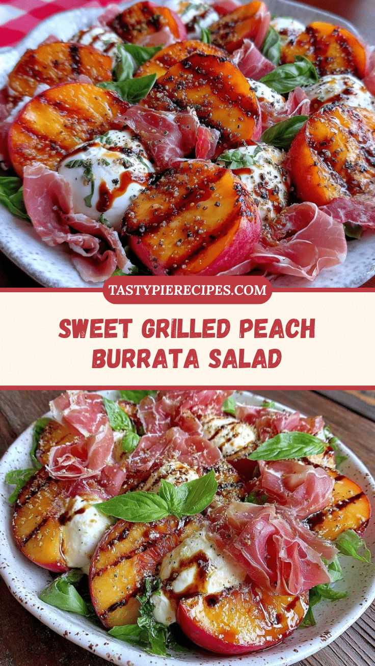 fresh grilled peach and burrata salad with prosciutto recipe