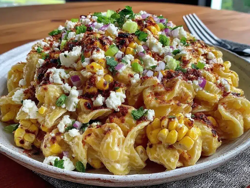 fresh street corn pasta salad - featured image