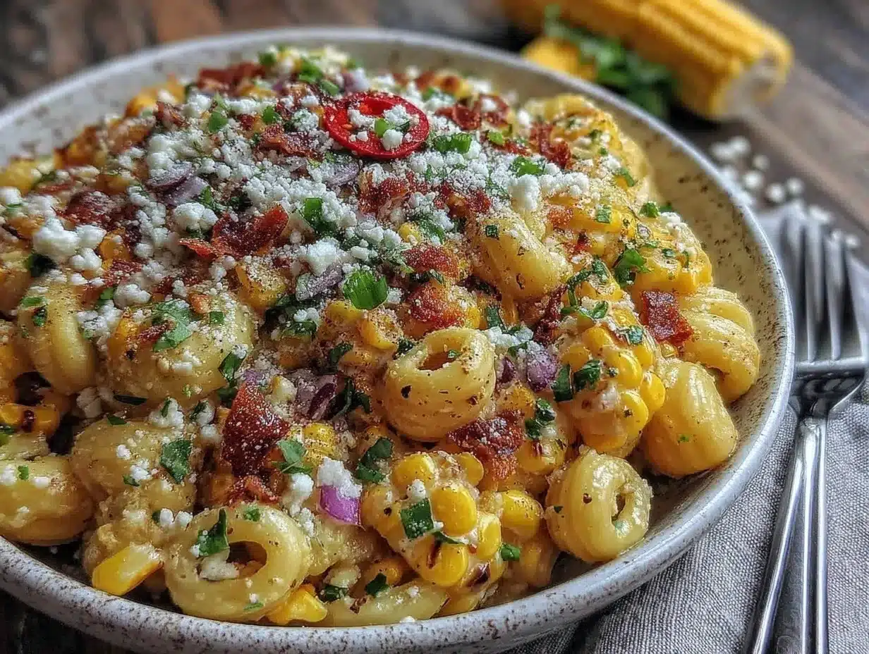 fresh street corn pasta salad preparation steps