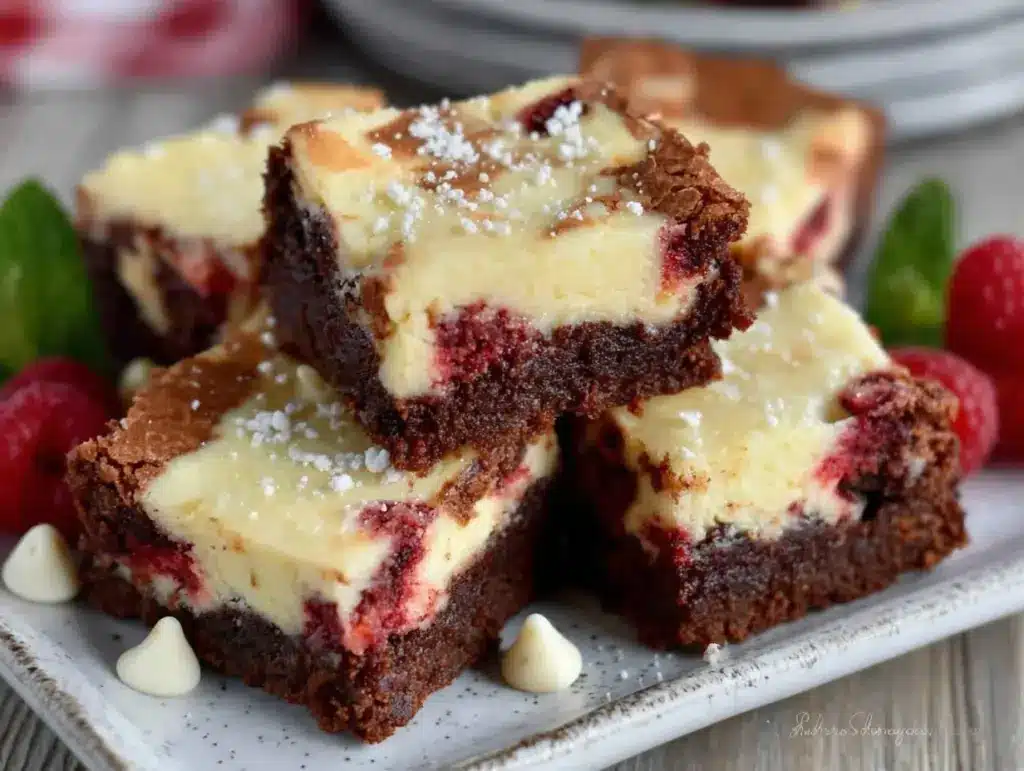 heart-shaped red velvet cheesecake brownies - featured image