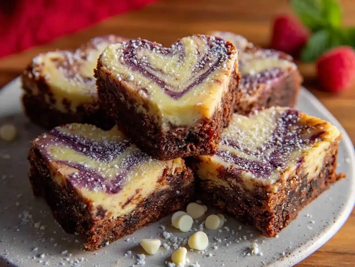 heart-shaped red velvet cheesecake brownies preparation steps