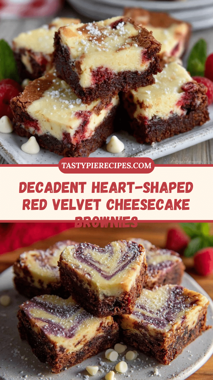 heart-shaped red velvet cheesecake brownies recipe