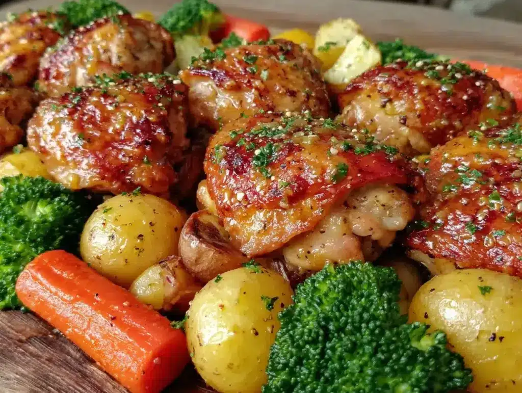 honey mustard chicken sheet pan dinner - featured image