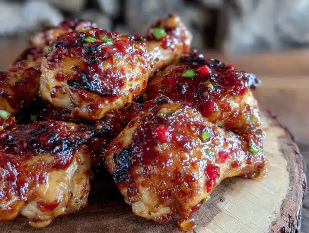 honey sriracha glazed chicken drumsticks - featured image