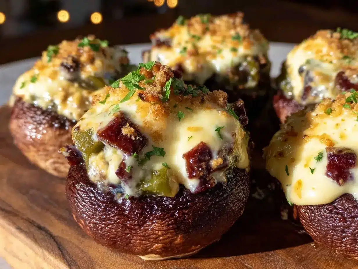 jalapeño popper stuffed mushrooms preparation steps