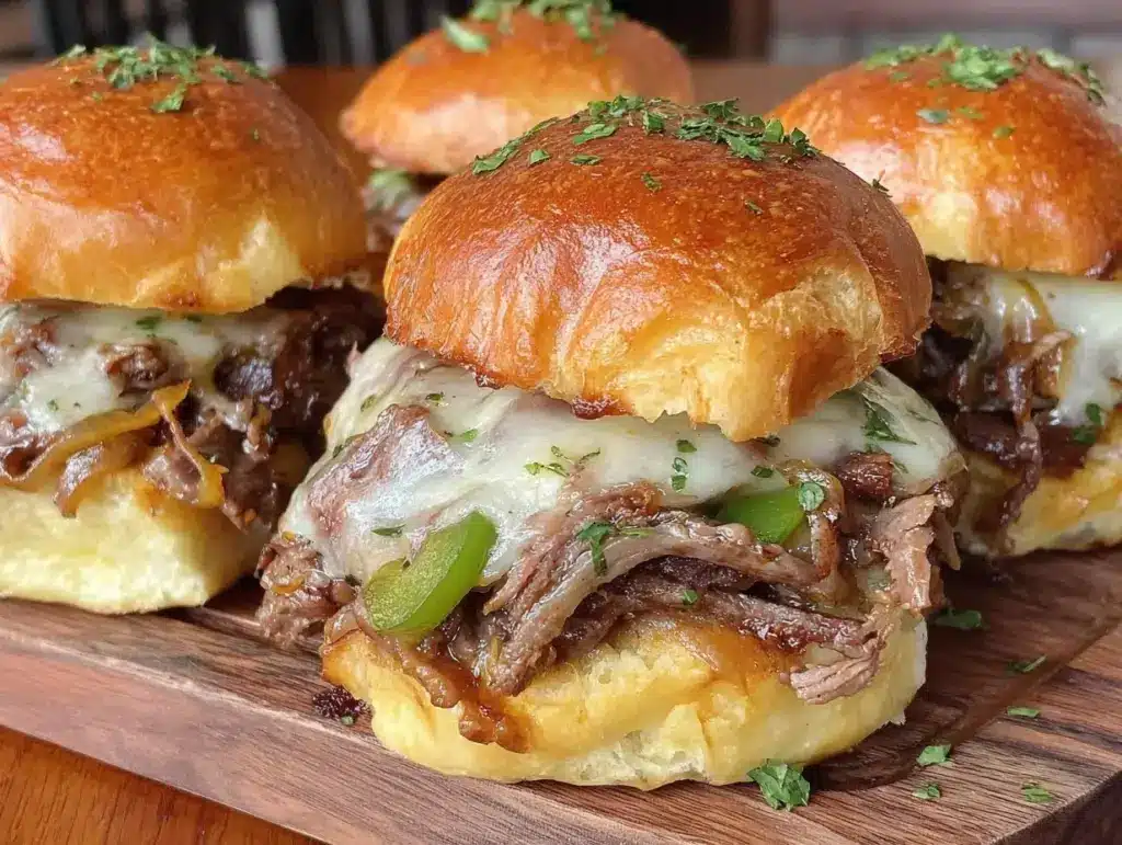 mini philly cheesesteak sliders - featured image