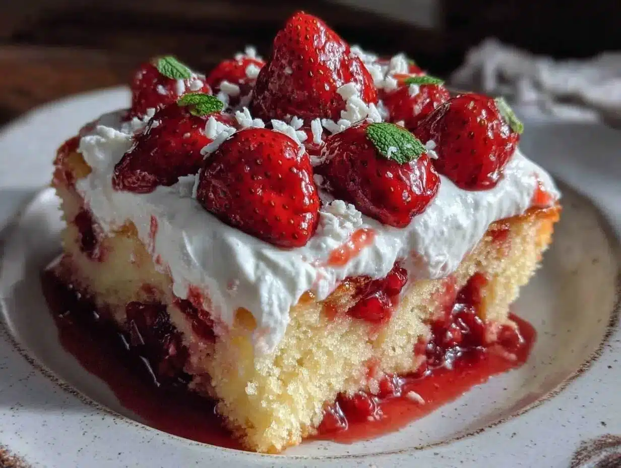 moist strawberry poke cake preparation steps