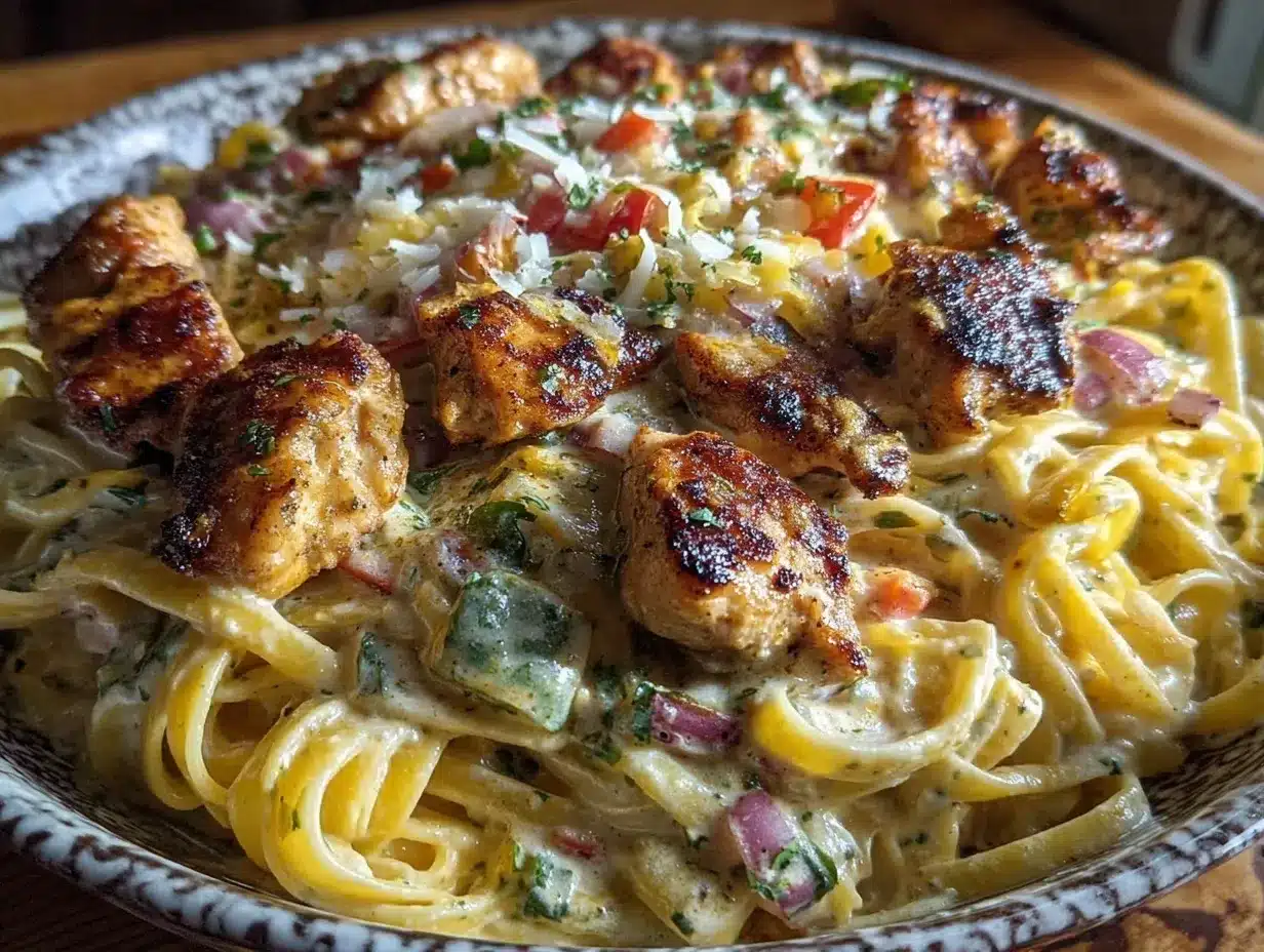 One-Pot Cajun Chicken Alfredo Pasta preparation steps