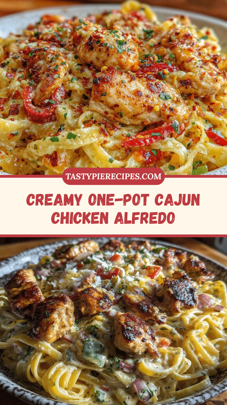 One-Pot Cajun Chicken Alfredo Pasta recipe