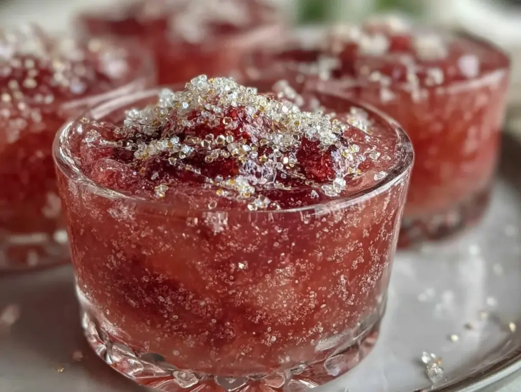 pink champagne jello shots - featured image