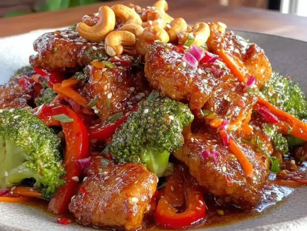 quick cashew chicken stir-fry - featured image