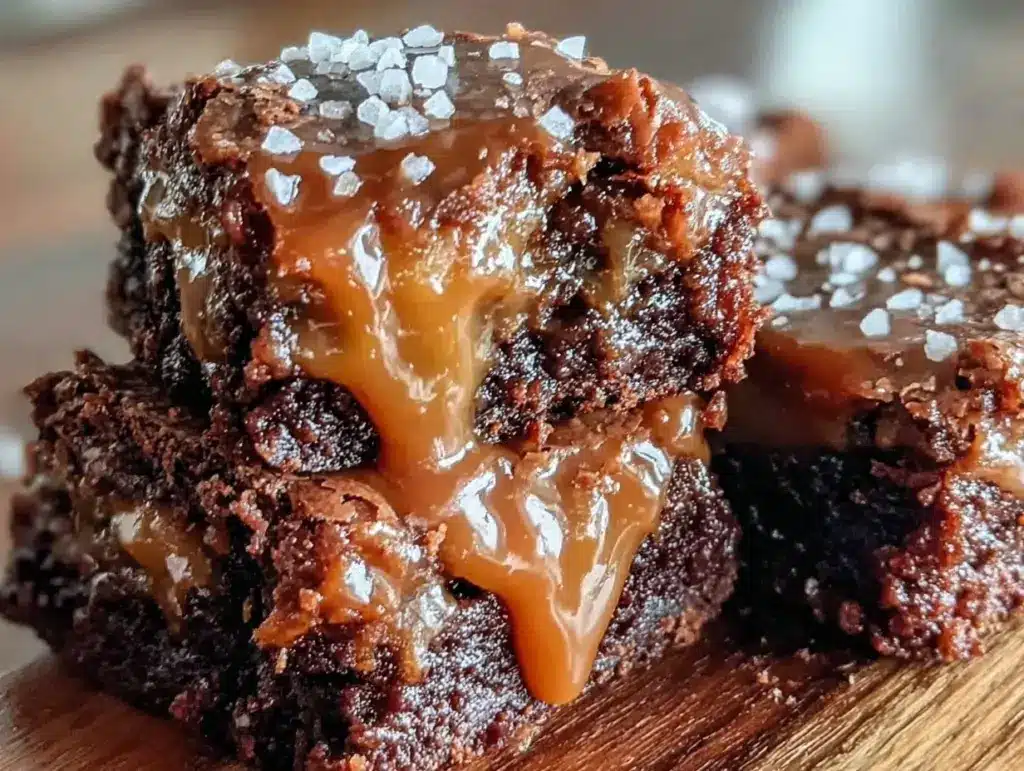 salted caramel brownies - featured image