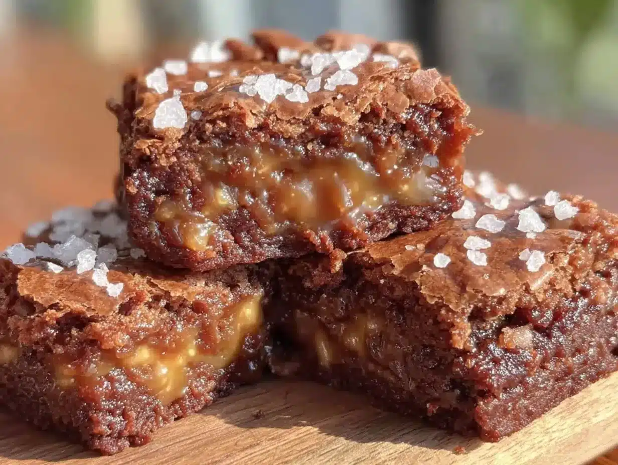 salted caramel brownies preparation steps