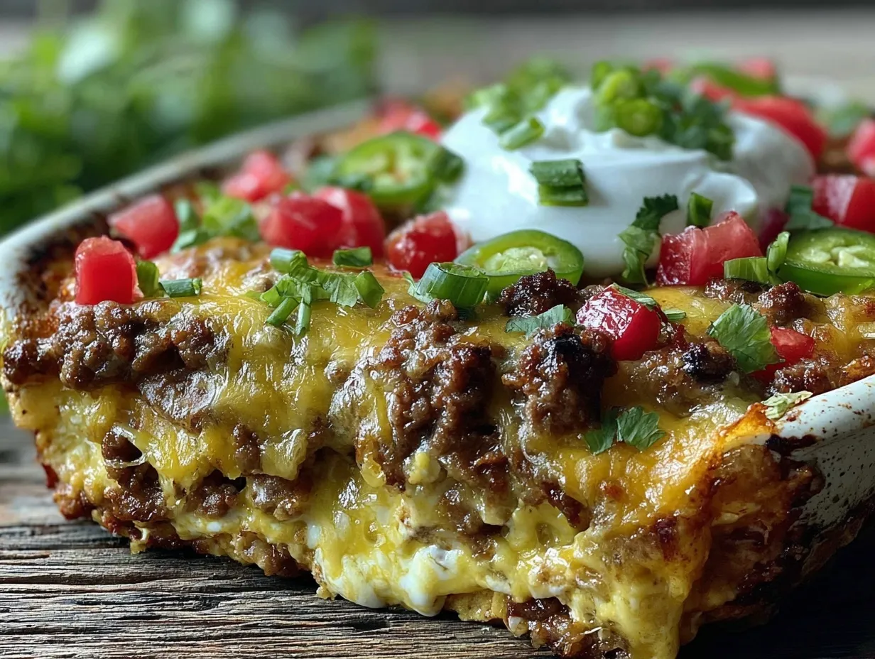 savory cheesy beef nachos casserole preparation steps