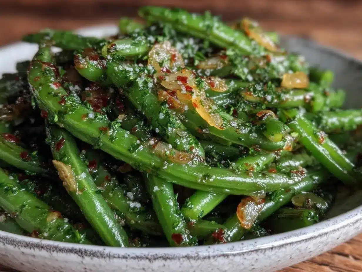 savory garlic butter green beans preparation steps