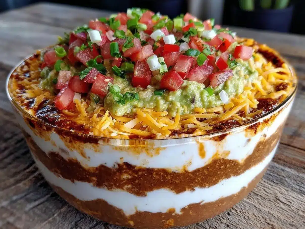 seven layer taco dip preparation steps