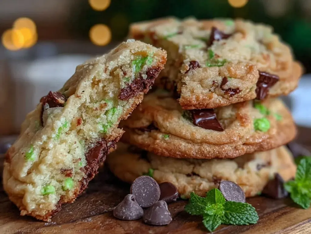 shamrock mint chocolate chip cookies - featured image