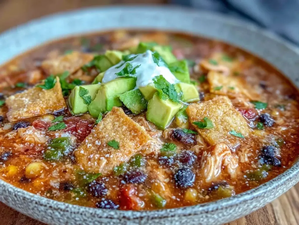 slow cooker chicken tortilla soup - featured image