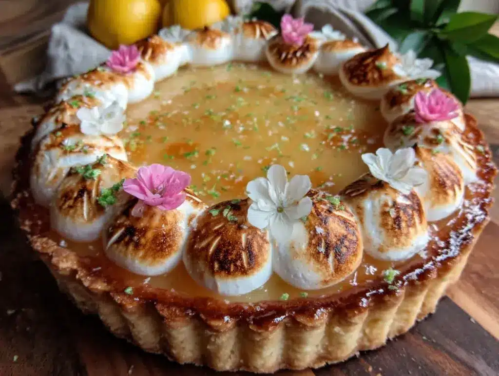 spring lemon tart - featured image