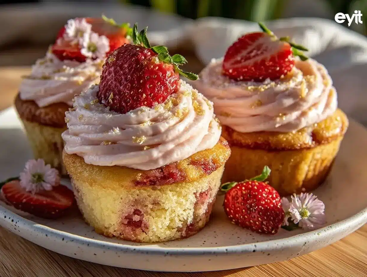 strawberry champagne cupcakes preparation steps