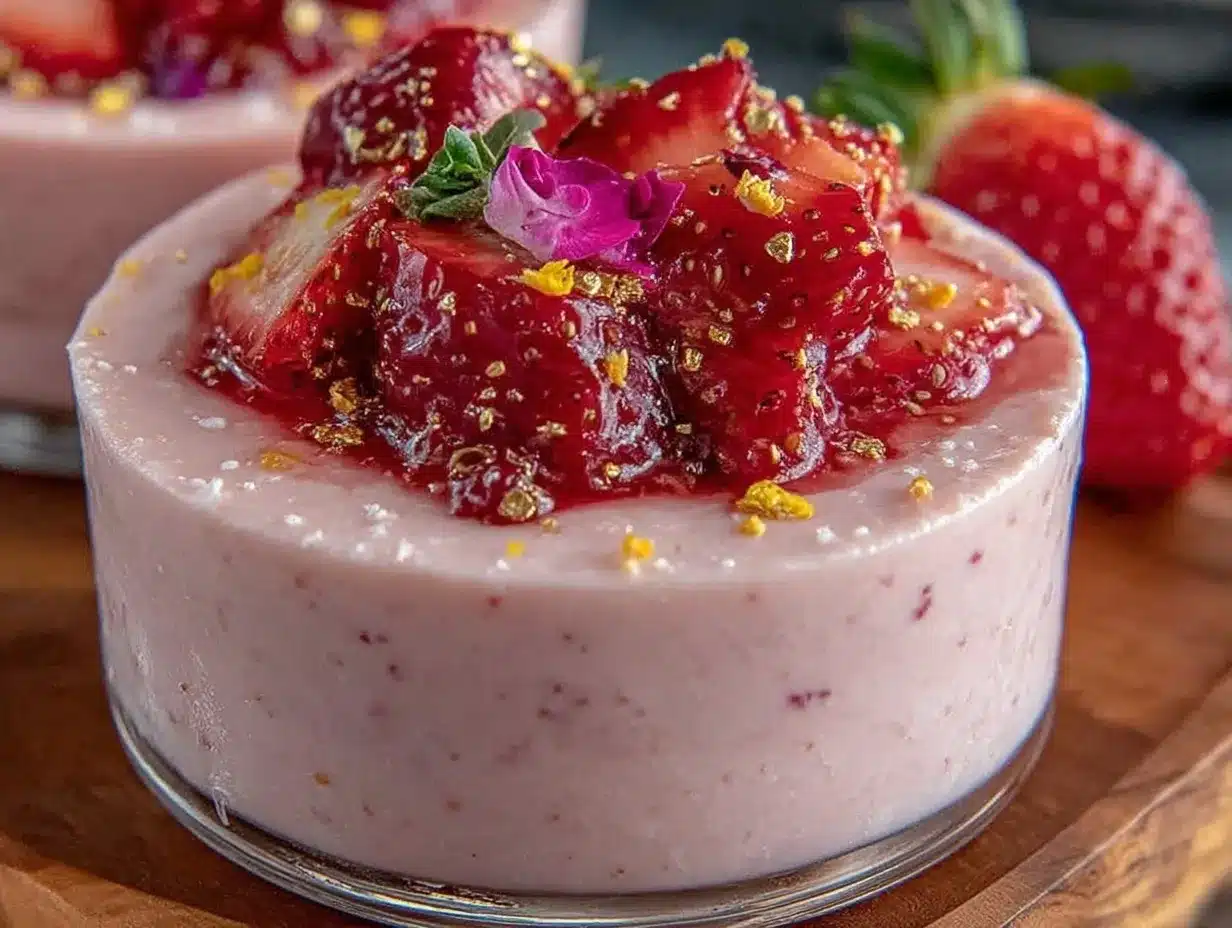 Strawberry Rose Panna Cotta preparation steps