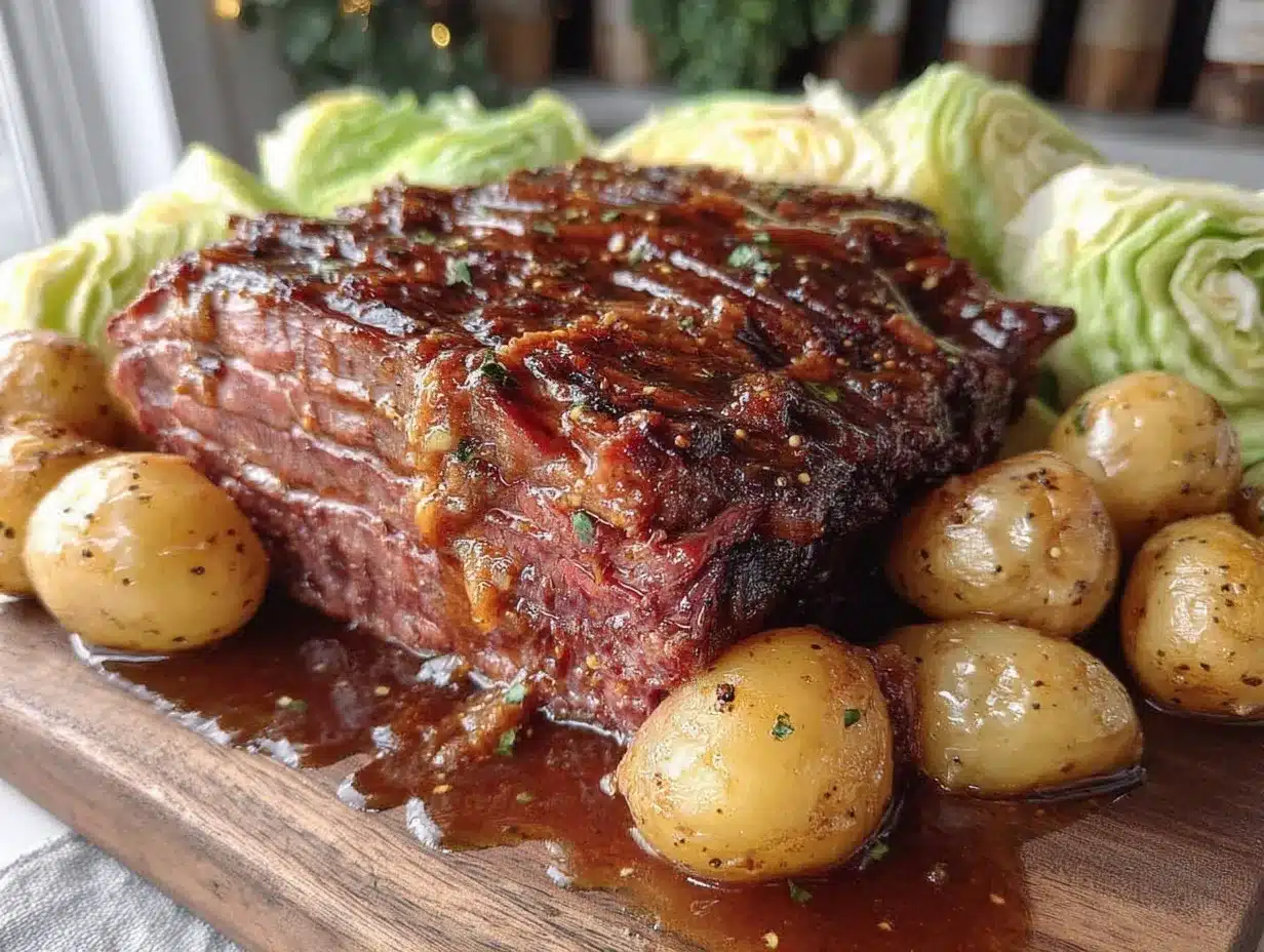 tender crockpot corned beef and cabbage preparation steps