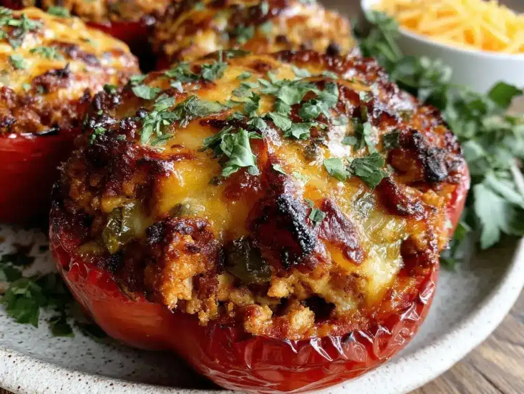 turkey stuffed peppers - featured image