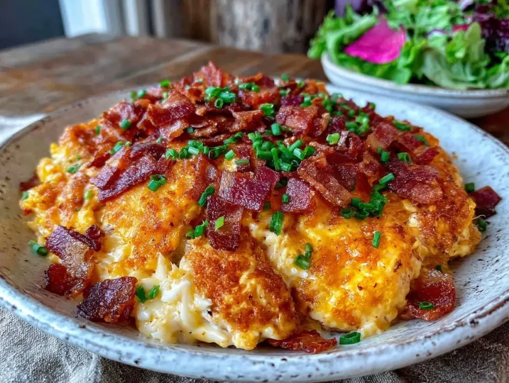 creamy keto crack chicken with bacon - featured image