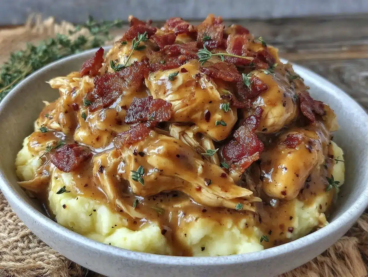 creamy keto crockpot chicken and gravy preparation steps