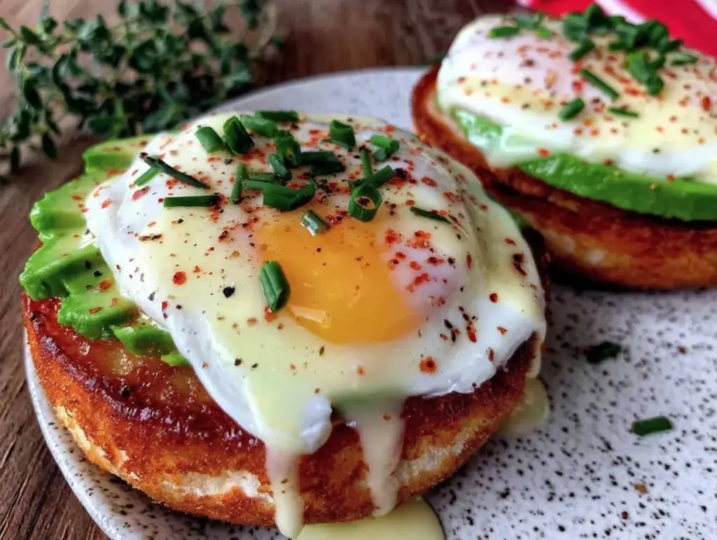creamy keto eggs benedict - featured image