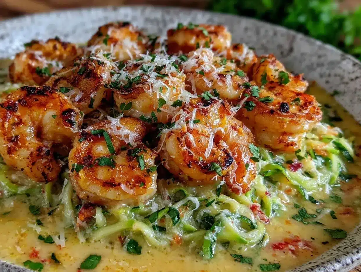 creamy keto shrimp alfredo preparation steps