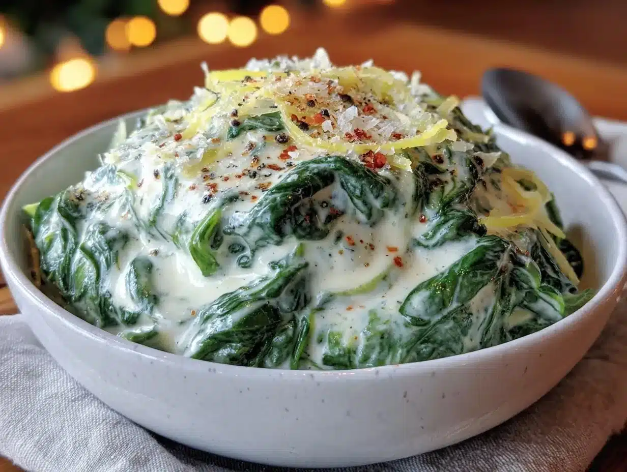 creamy low-carb creamed spinach preparation steps