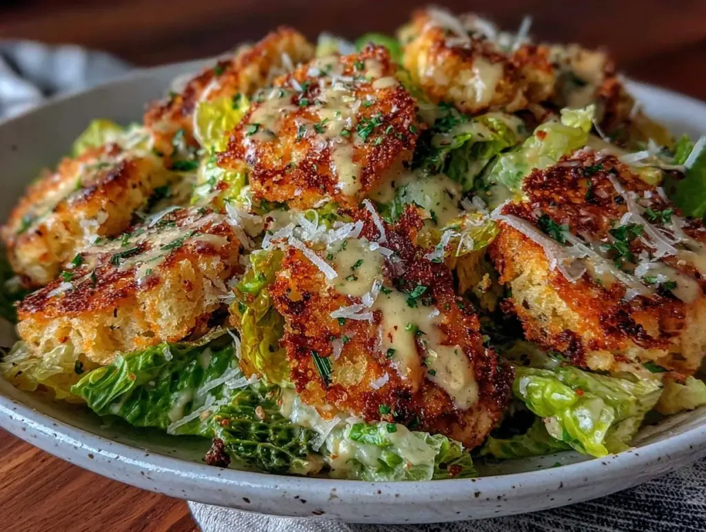 crispy low-carb caesar salad - featured image