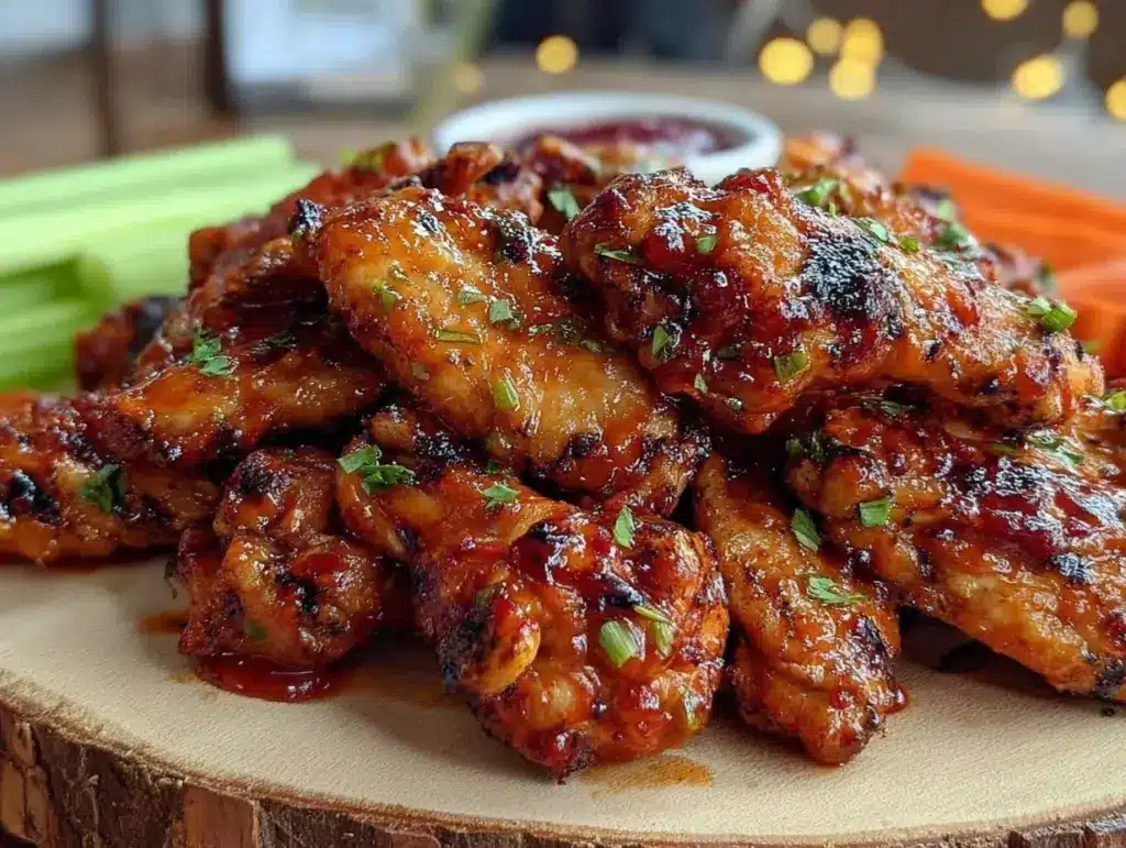 crispy low-carb grilled chicken wings - featured image