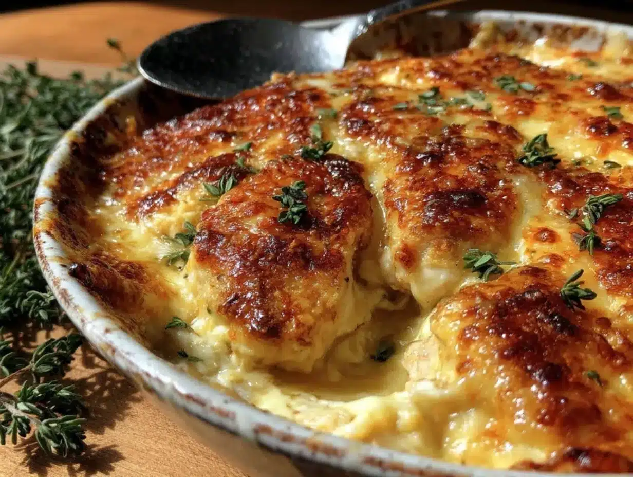 easy creamy low-carb chicken cordon bleu casserole preparation steps