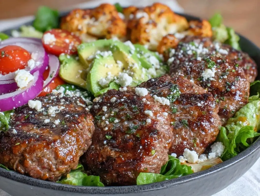 easy low-carb burger bowls - featured image