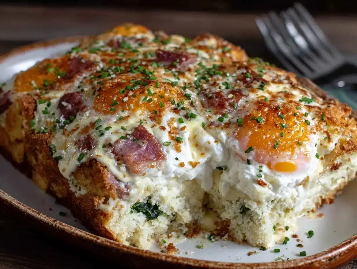 Easy Low-Carb Eggs Benedict Casserole preparation steps