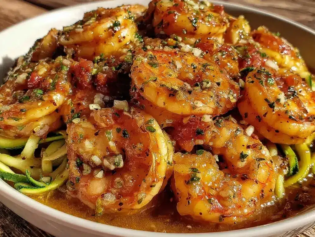 easy low-carb garlic butter shrimp scampi - featured image