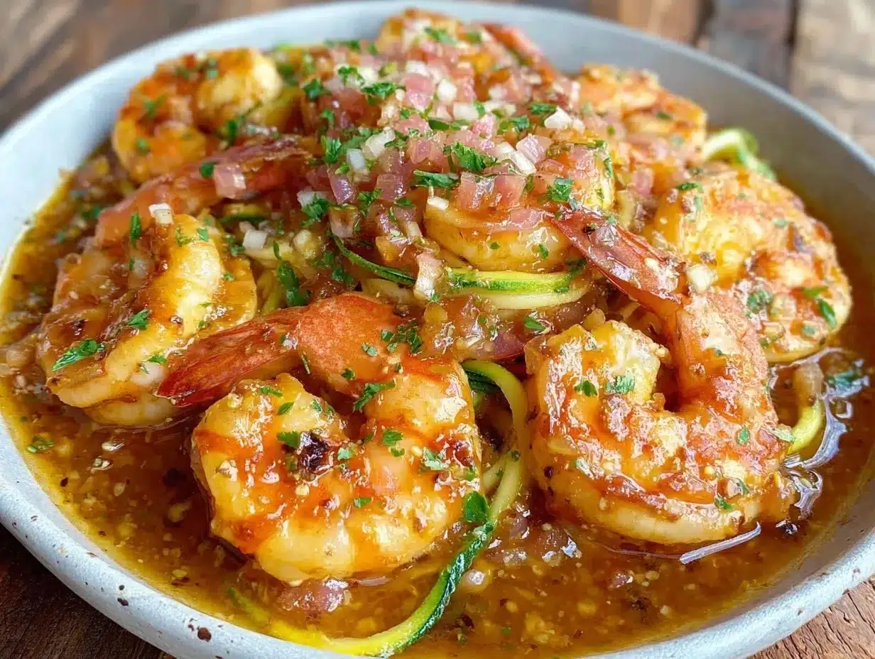 easy low-carb garlic butter shrimp scampi preparation steps