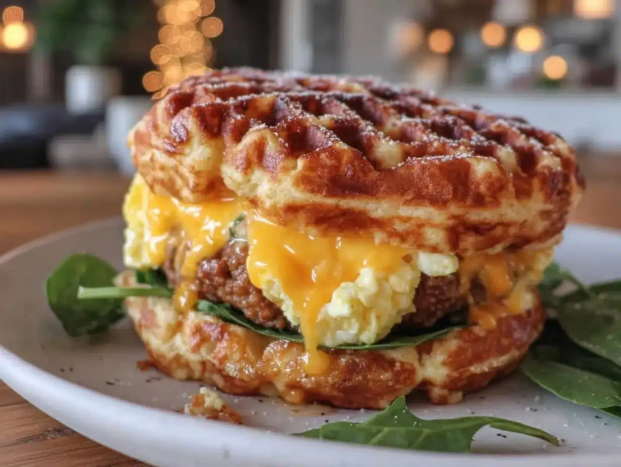 fluffy keto breakfast sandwich preparation steps