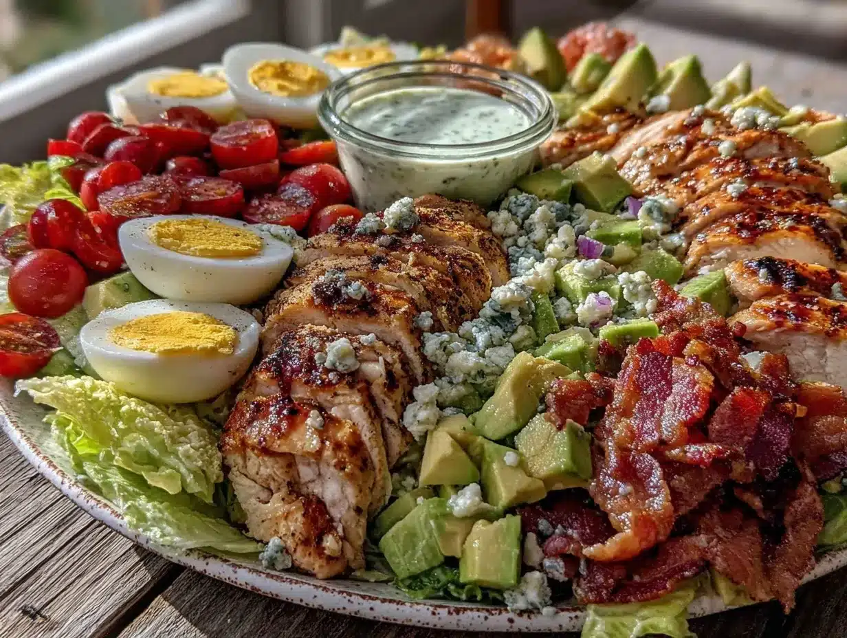 fresh low-carb Cobb salad preparation steps