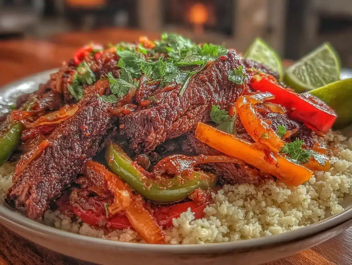 healthy low-carb beef fajita bowl preparation steps