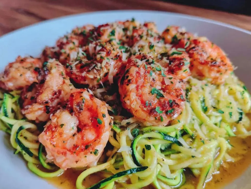 healthy low-carb shrimp scampi - featured image