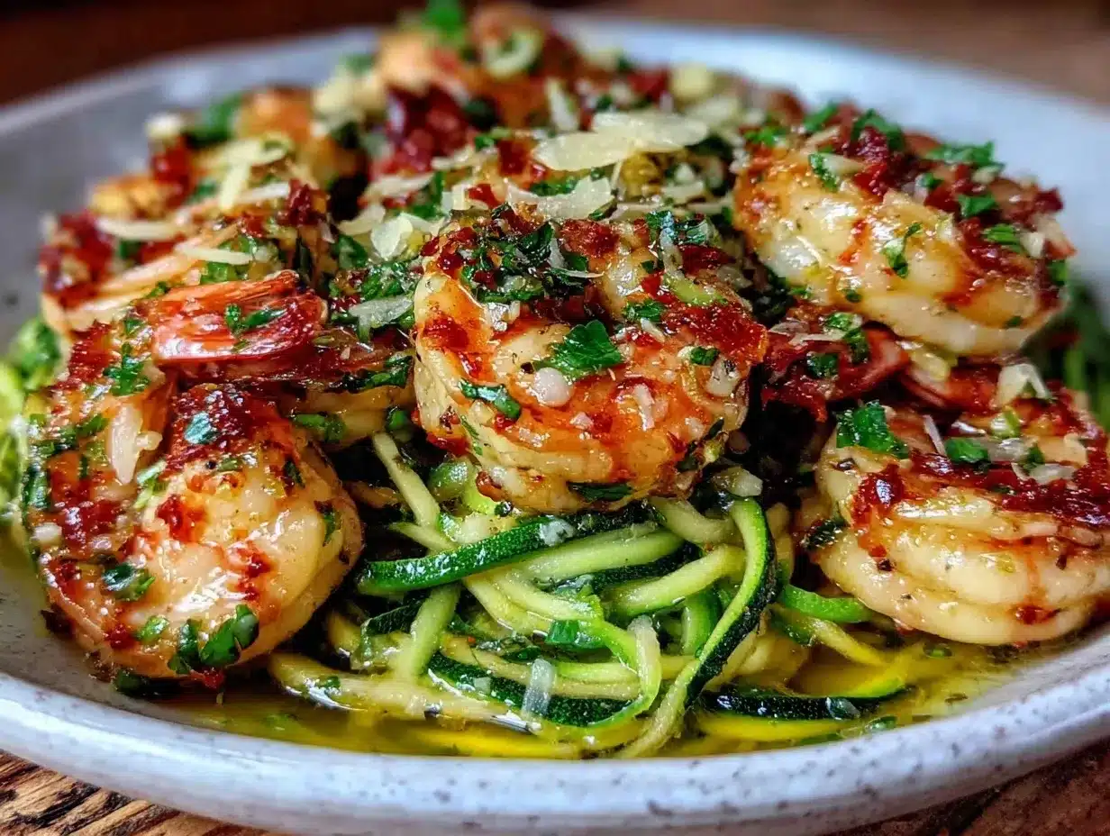 healthy low-carb shrimp scampi preparation steps