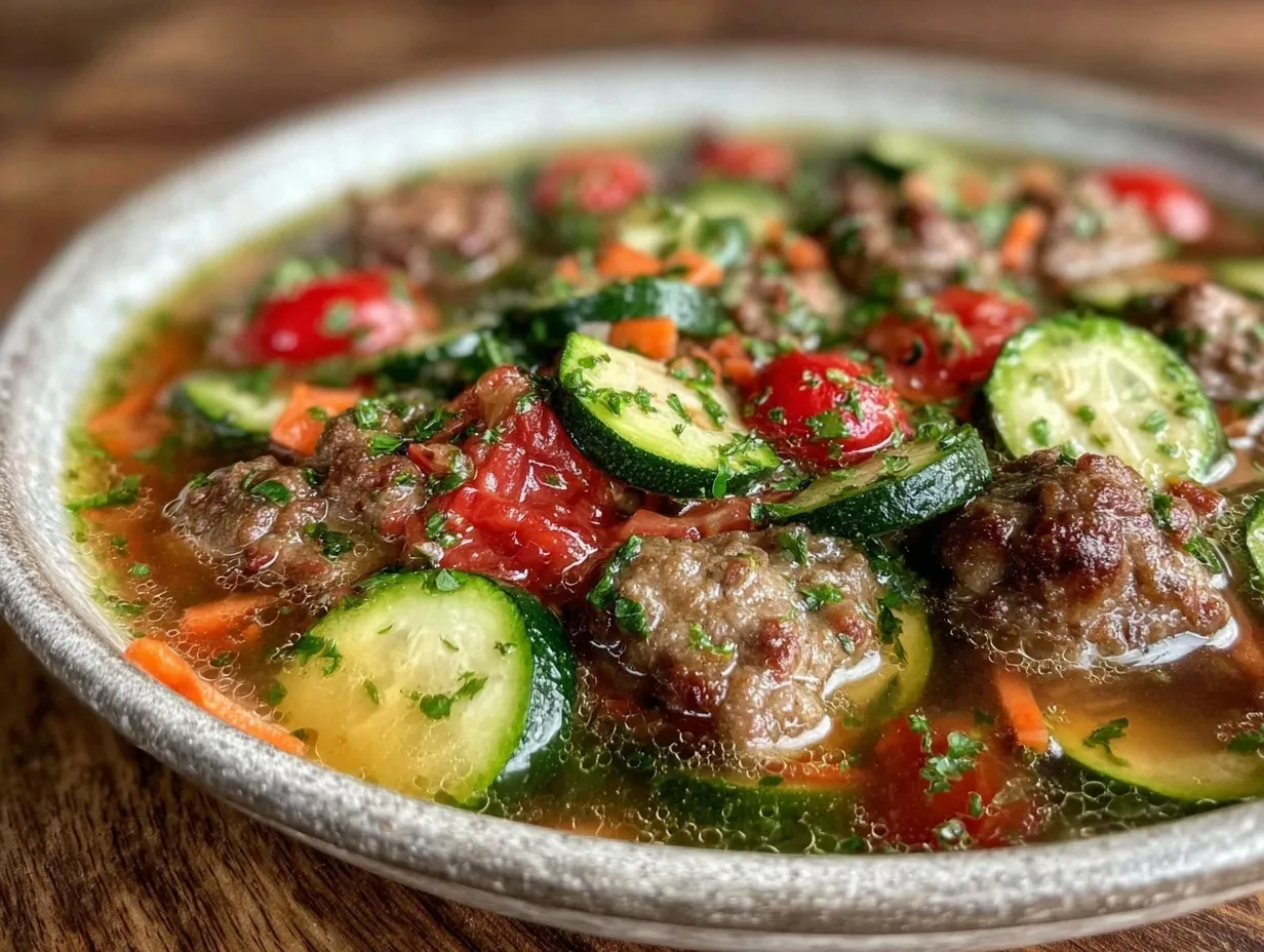 keto beef and vegetable soup preparation steps