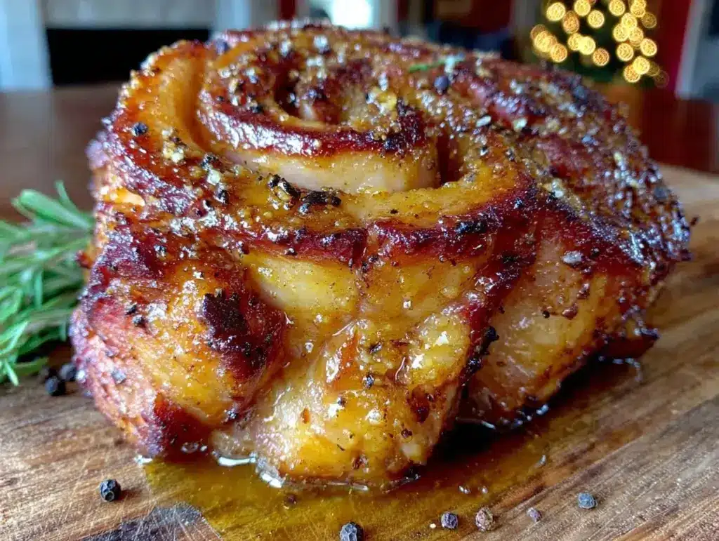 keto brown butter glazed ham - featured image