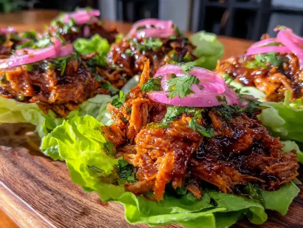 keto pulled pork lettuce wraps - featured image