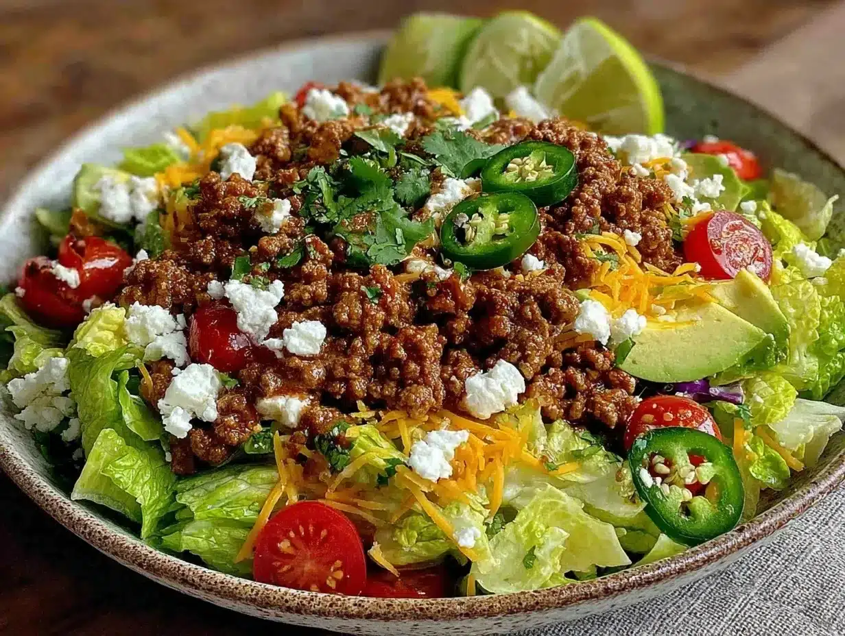 keto taco salad bowl preparation steps